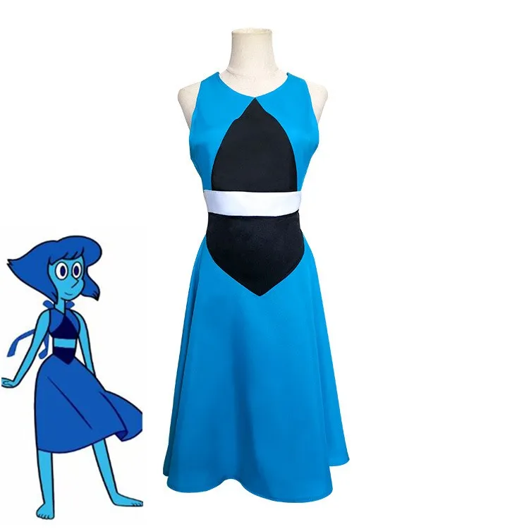 Женский костюм для косплея Стивен Вселенная Лазурит синее платье повседневная