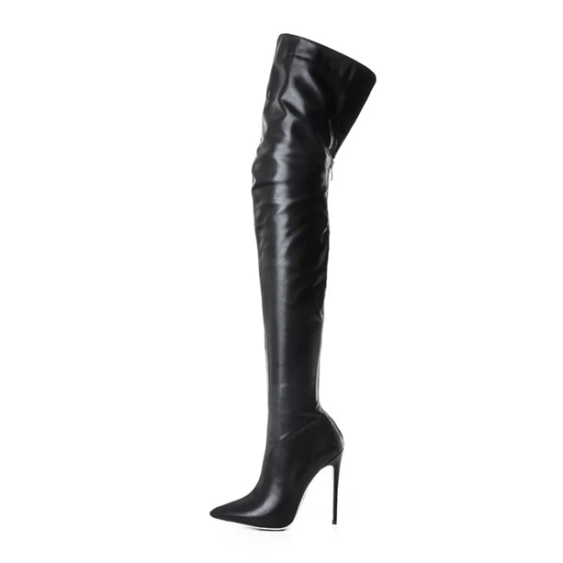 

N33 Female High Boots Winter New Style European Wind Fashion Personality Over The Knee Fashion Stiletto Large Size Female Boots