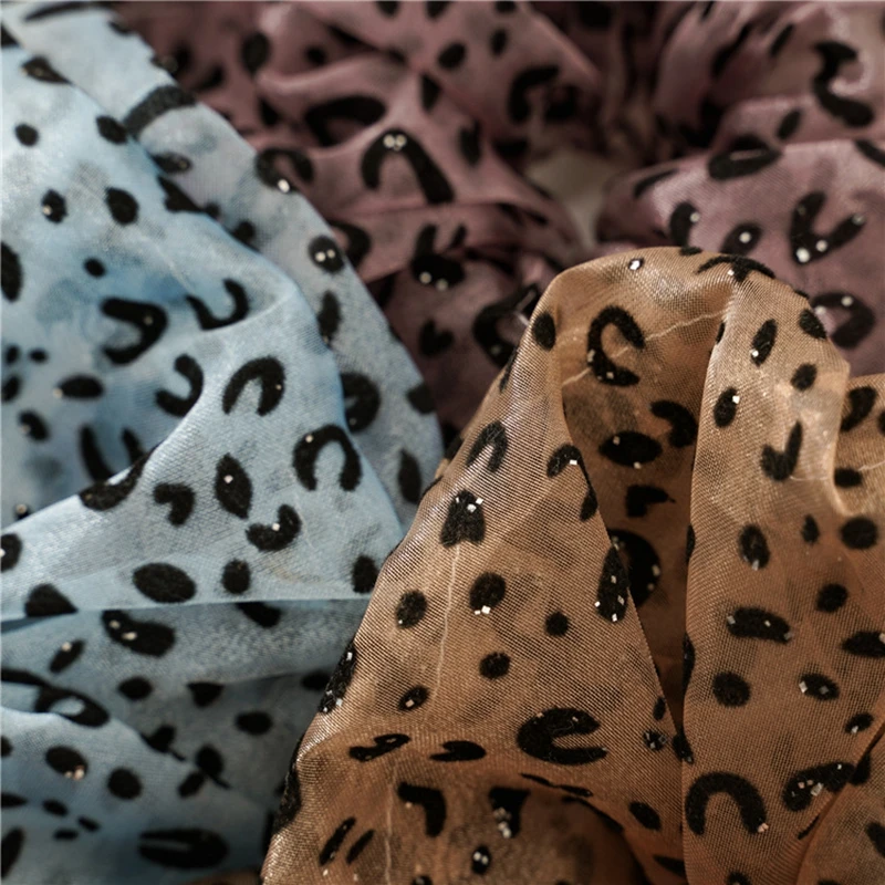 Oversized Leopard Organza Scrunchie Girls Elastic Thin Hair Ties Rope Accessories Print Ponytail Holder Ring Headwear |