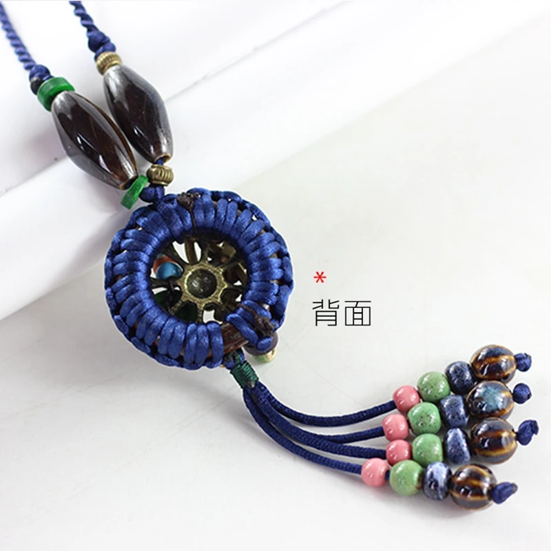 В этническом стиле Стиль Женская Длинная цепочка на свитер красивый красочный