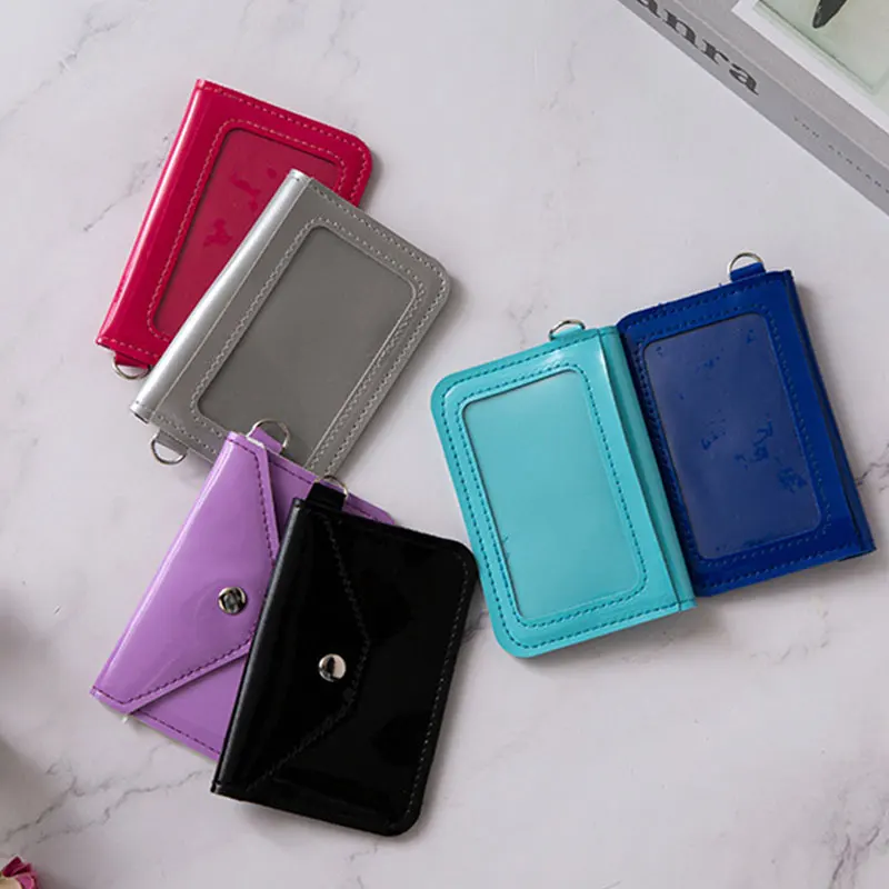 

1PC PU leather ID Card Holder Candy Color Bank Credit Card Case Clear Slim Card Case Wallet Women Men Business Card Cover