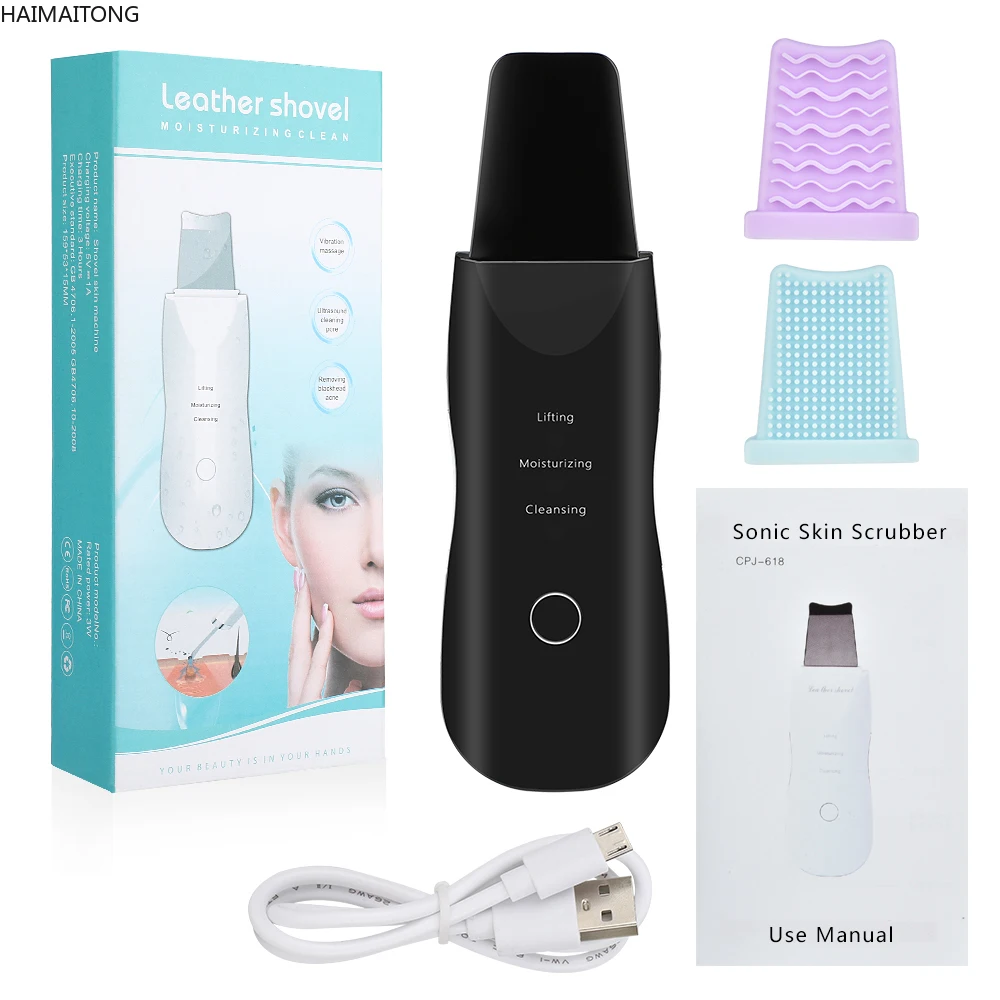 

Vibrate Ultrasonic Deep Face Cleaning Machine Skin Scrubber Blackhead Acne Remover Reduce Wrinkles Facial Whitening Lifting Tool