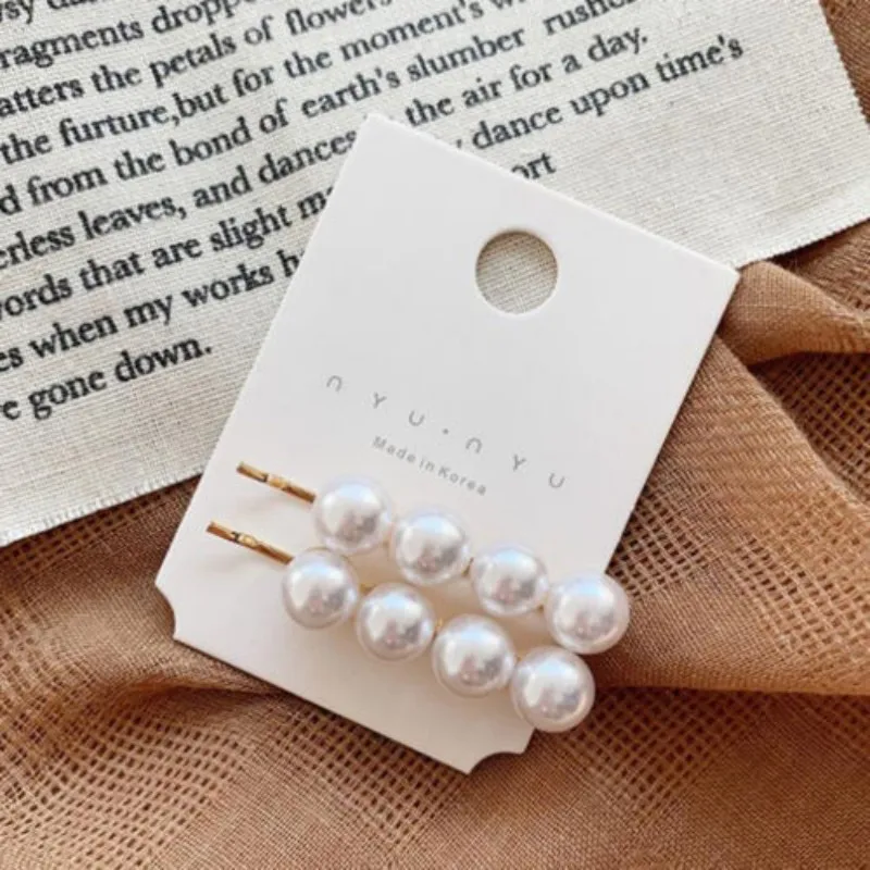 Жемчужная заколка для волос женщин Элегантный корейский дизайн Геометрическая