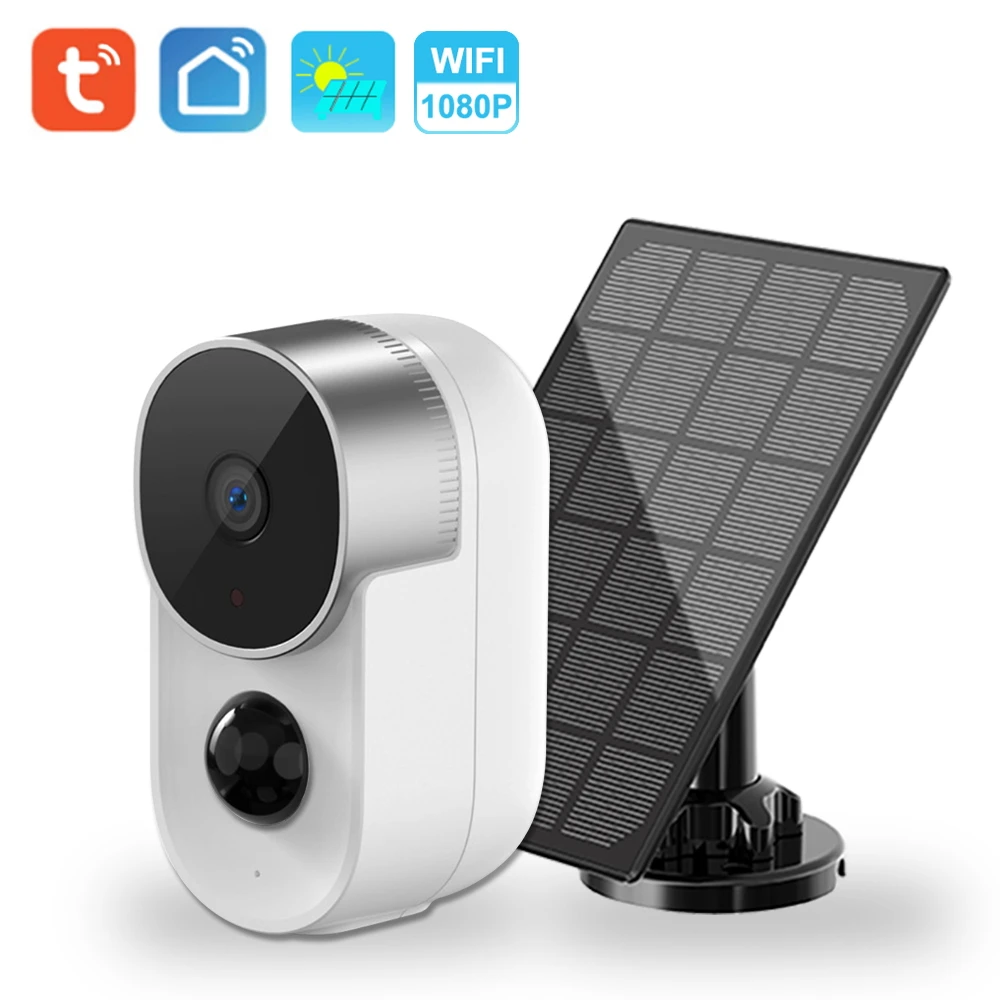

Tuya Video Surveillance IP Camera Outdoor 1080P 10000mAh Solar Battery Night Vision AI Smart Motion Dection Home Security Camera
