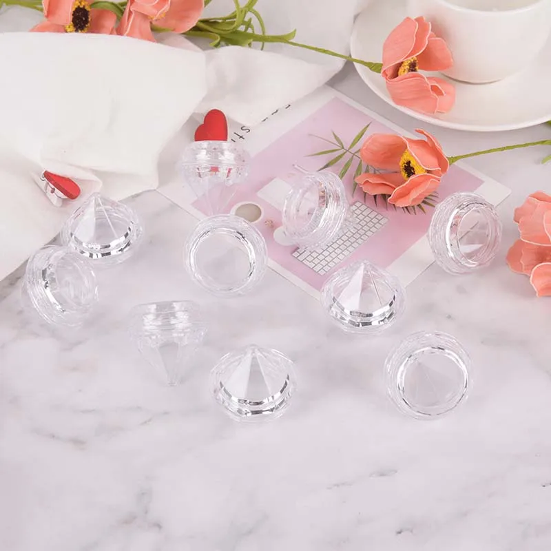 10Pcs/Set 5g Mini Cosmetic Empty Jar Pot Diamond Cream Box Eyeshadow Makeup Face Container Portable Refillable Bottles | Красота и