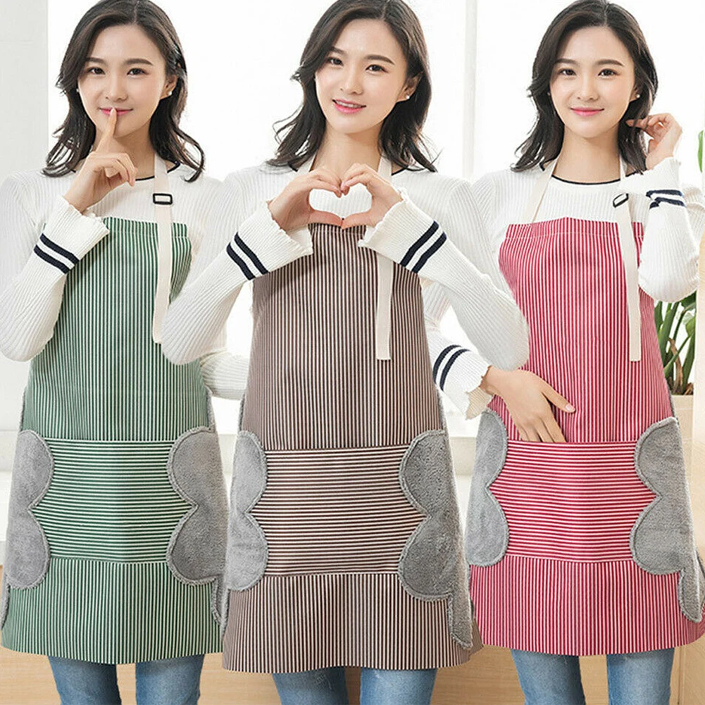 

Women Men Unisex Apron With Pocket Chef Kitchen Cooking Cotton Oil-Proof Waterproof Wipeable