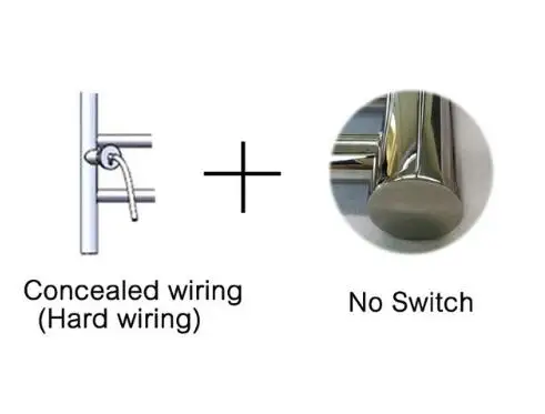 no (switch and plug) Новинка,, специальное предложение, Электрический настенный полотенцесушитель из нержавеющей стали с круглой трубкой, полотенцесушитель HZ-926 - Цвет: no (switch and plug)