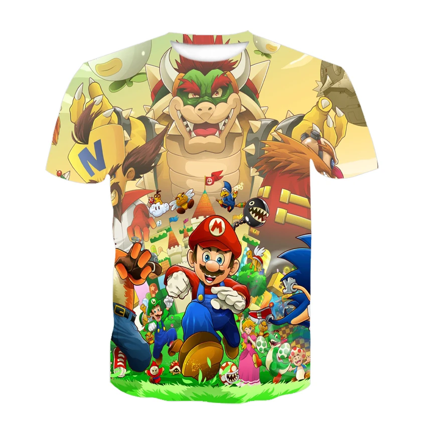 

Cartoon Fun Print Children's Clothing, Boy T-shirt, Cartoon Round Neck Short Sleeve, Cool Hip-hop Girl T-shirt Summer