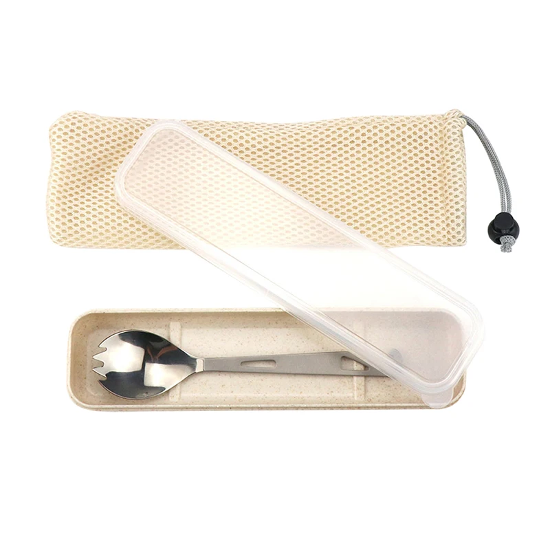 

Tableware Box Stainless Steel Cutlery Gift Bag Environmentally Friendly Tableware Canvas Storage Bag Portable Wheat Straw Bags