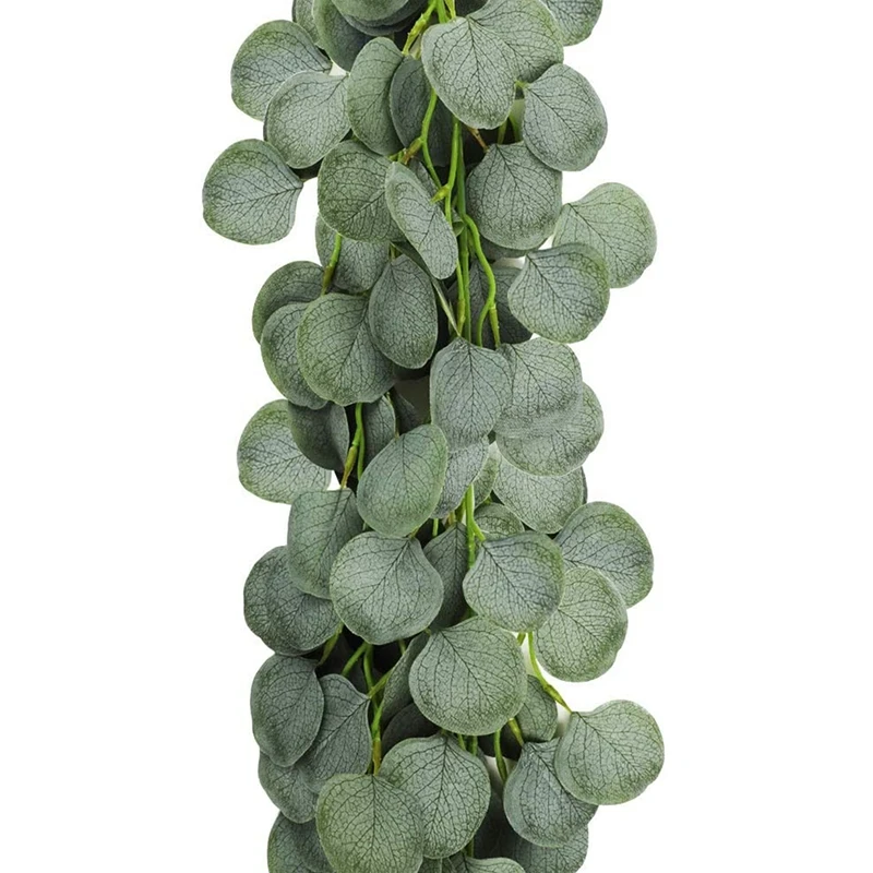 Guirnalda de eucalipto Artificial, eucalipto enredadera de verde para boda, banquete, decoraci&oacute;n de jard&iacute;n, 5 paquetes-5