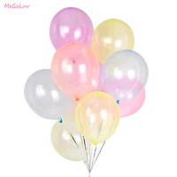 30pcs crystal pastel balloon latex transparent party ballon macaron candy color round bubble balloon for birthday wedding decor