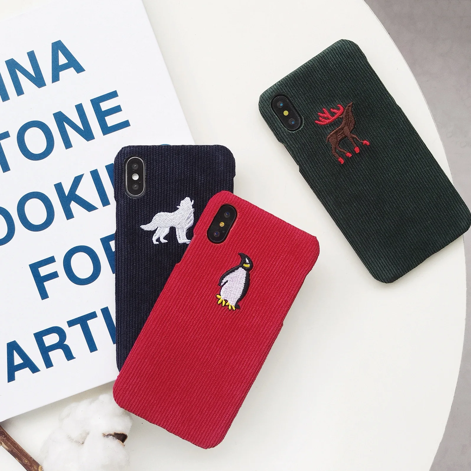 Зимние тканевый чехол для телефона для iPhone 11 Pro 6, 6 S, 7, 8plus X Чехол 3D с забавными овечками Пингвин плюшевый чехол для iPhone X XR XS MAX