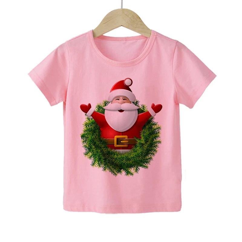 

Kawaii Elk T Shirt Kids New Summer Cute Fashion Christmas Children T-shirt Thin Section Hipster Girls Tshirt Tops Clothing Pink,
