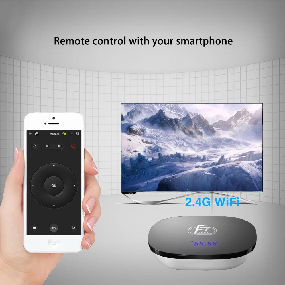 Android 8,1 tv box A95X F1 2GB 16GB Amlogic S905W tv box четырехъядерный 2,4G WiFi 4K 3D медиаплеер PK X96 mini Smart tv box