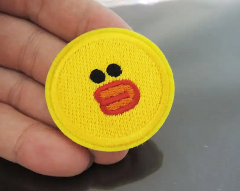 Симпатичные вышитые желтые патчи с утюгом Аппликации для одежды Мультяшные