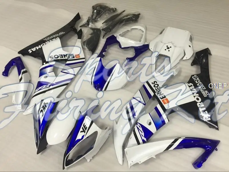 Полностью закрытые комплекты для YZFR6 2008-2015 сине-белый обтекатель мотоцикла YZF600 R6
