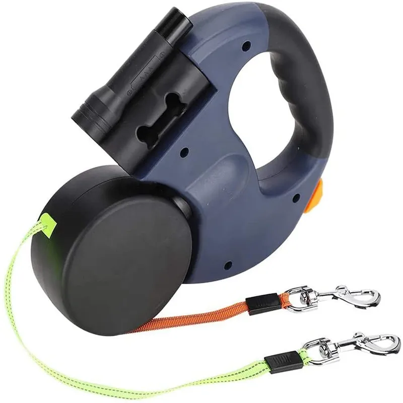 

360 Degree Double Head Traction Rope Nylon Dog Universal Leash Automatic Retractable Outdoor Solid Walking Lead Pet Supply