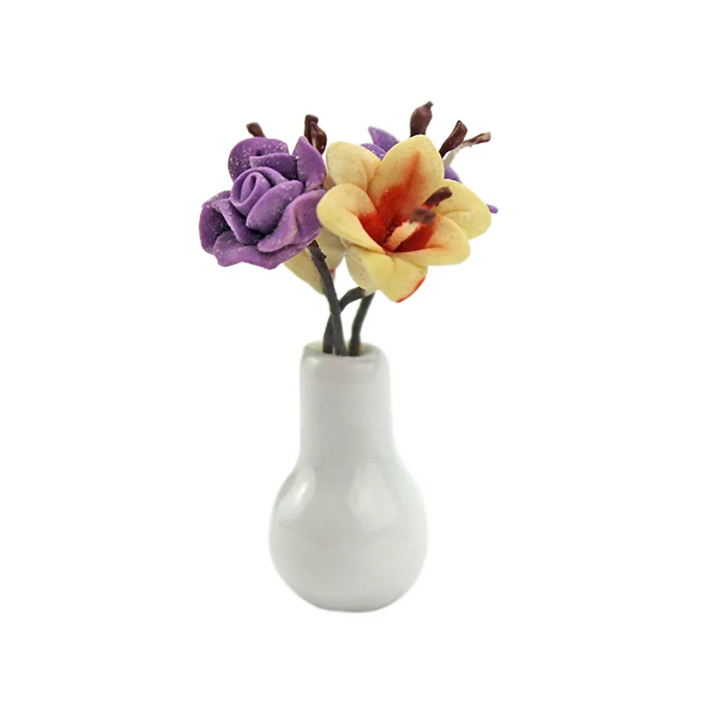 Искусственное украшение миниатюрная керамическая ваза для кукольного домика