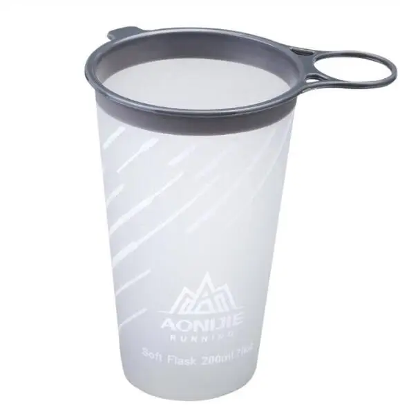 200ml white Складная бутылка для воды AONIJIE без BPA, 250 мл, 420 мл, гидратационный водный Пузырь для бега, марафона, велоспорта, походов - Цвет: 200ml white