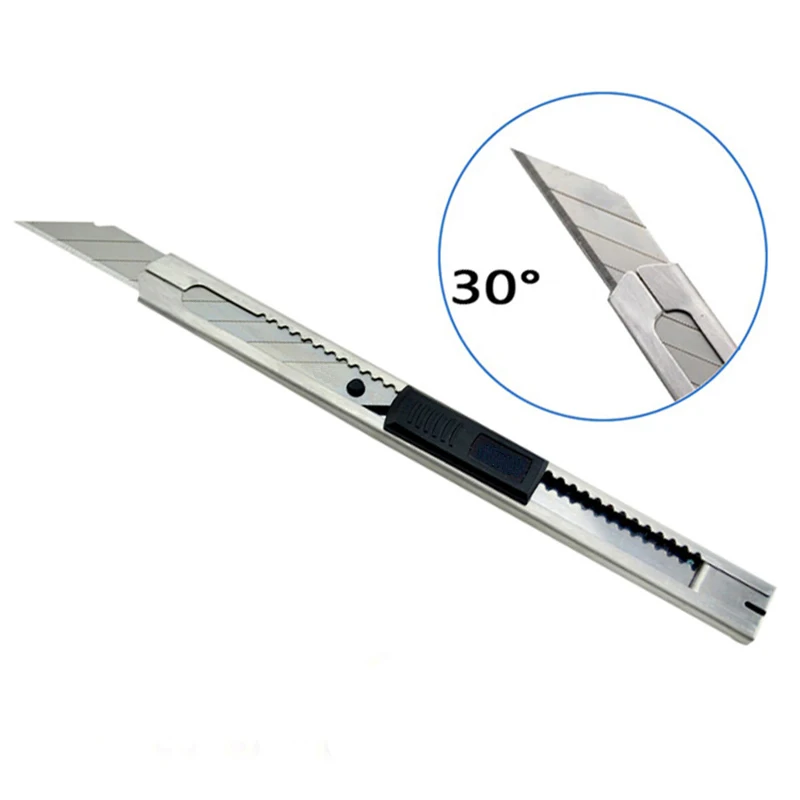 

High Quality 30 Degree Blade Tip Razor Blade Knife Sharp Portable Mini Auto-lock Utility Knife Stainless Steel Diy Art Cutter