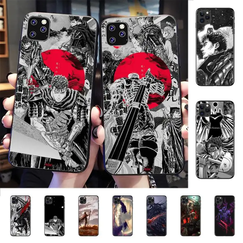 

YNDFCNB Berserk Guts Anime Phone Case for iPhone 11 12 13 mini pro XS MAX 8 7 6 6S Plus X 5S SE 2020 XR cover