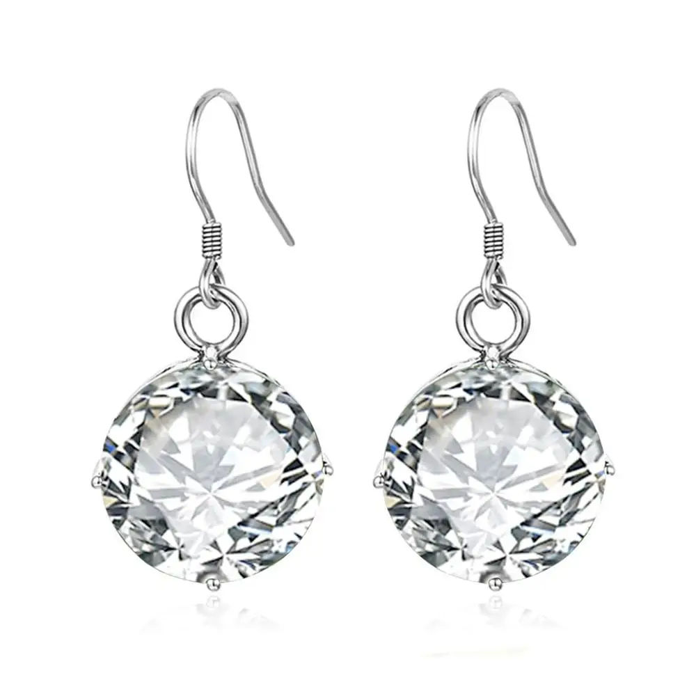 Серьги подвески женские из серебра 925 пробы с крупными круглыми