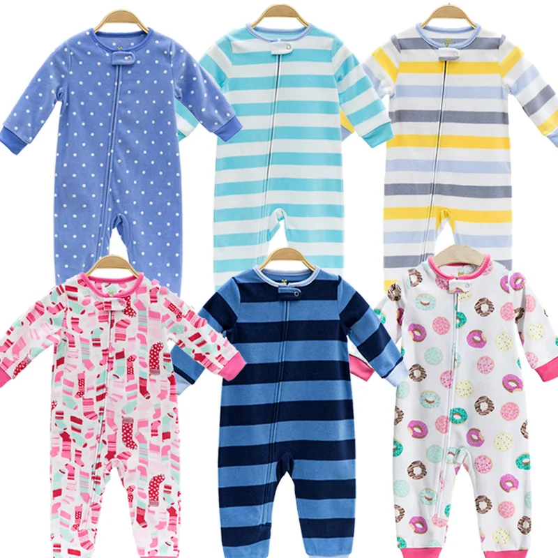 Одежда для маленьких девочек верхняя одежда пижамы флисовые комбинезоны на