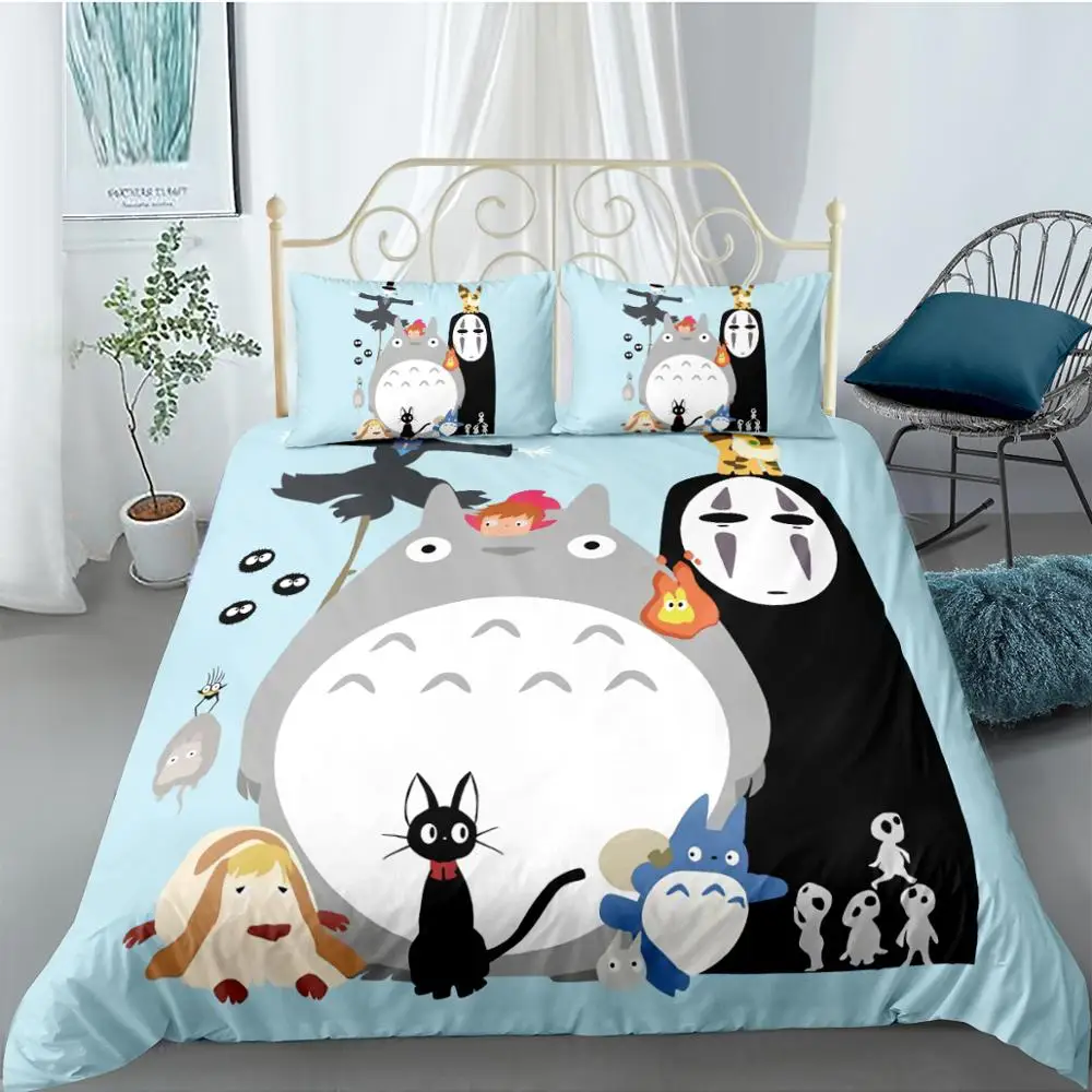 

2/3 шт. пододеяльник Totoro Howl с изображением движущегося замка, пододеяльник, домашнее покрывало для кровати, пододеяльник для детей