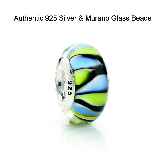 

Fits For Pandora Charms Bracelets Original 100% 925 Sterling Silver Jewelry Murano Glass Beads Free Shipping