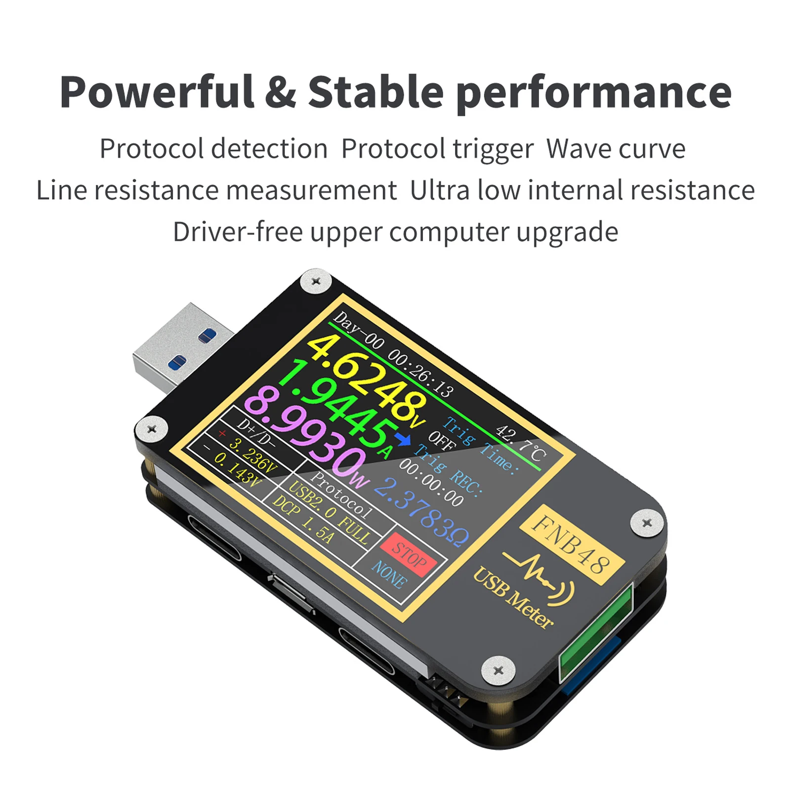 Цифровой вольтметр амперметр USB-тестер PD trigger QC4 + PD3.0 FNIRSI-FNB48 PPS тестер емкости и