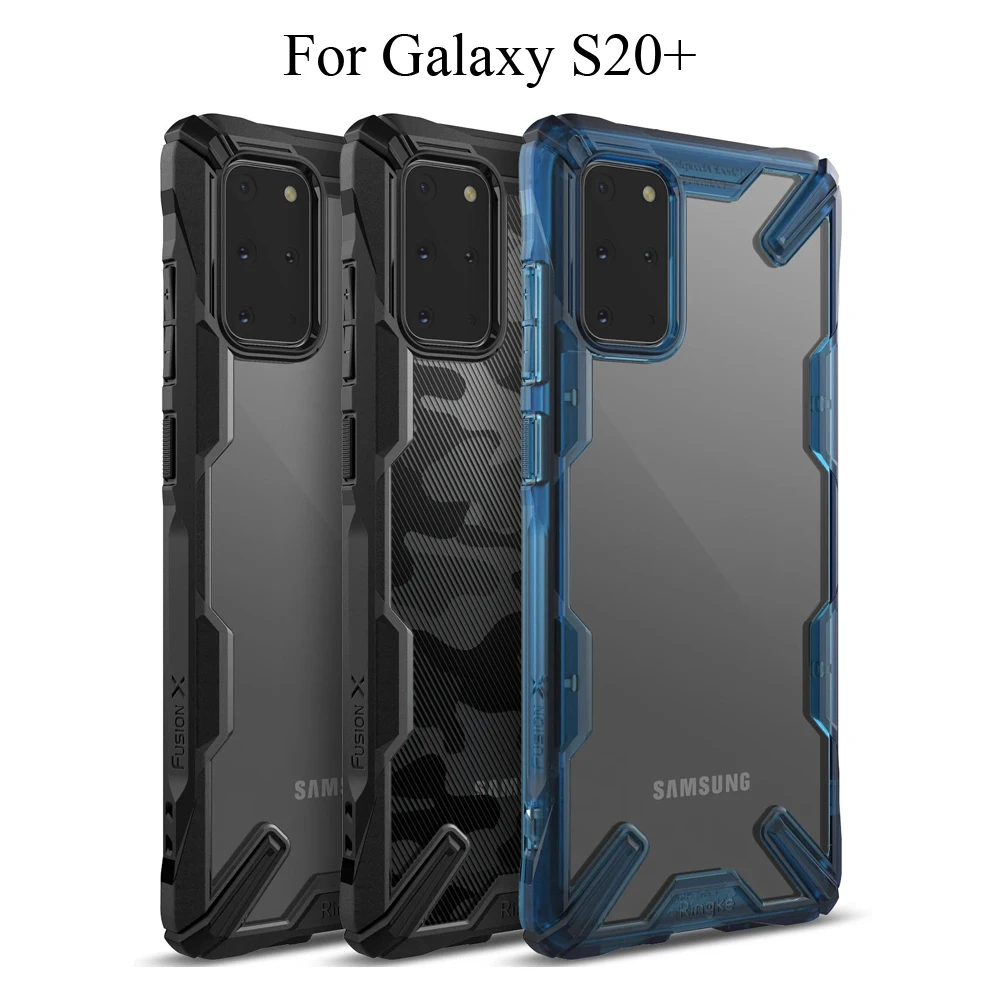 Чехол Ringke Fusion X для Galaxy S20 Plus Прозрачная Жесткая задняя панель из мягкого ТПУ с амортизирующим эффектом +