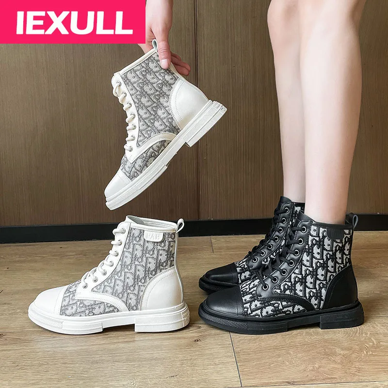 

2022 new style show foot small short boots female spring and autumn single boots increase comfort and leisure Martin boots