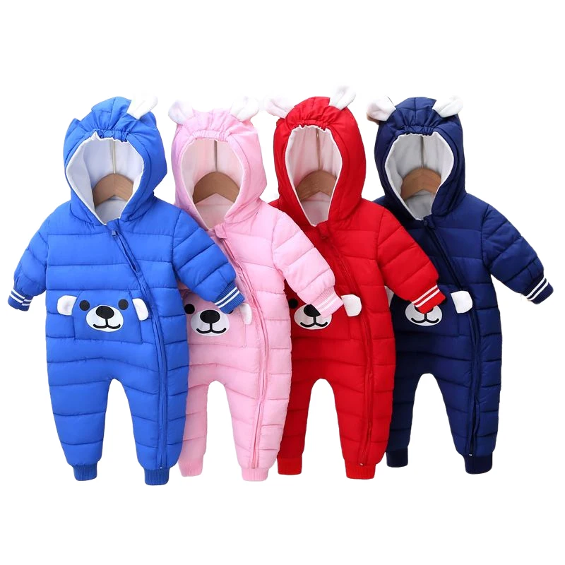 

Newborn Baby Romper Down Jacket Clothes Autumn Winter Boy Girl Toddler Cotton Thick Velvet Jumpsuits 0-18M Infant Warm Outerwear