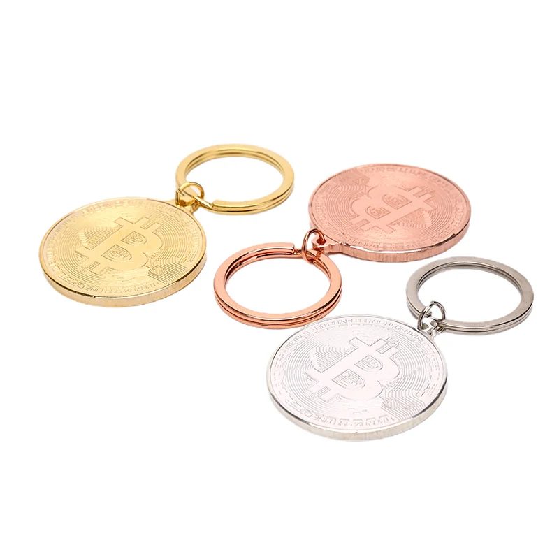Позолоченная Биткоин-монета брелок Коллекционная монета коллекция искусства