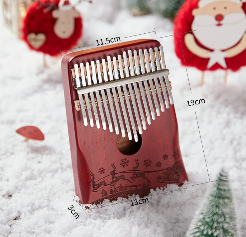

17 keys Thumb Piano Kalimba 17-Tone Christmas Kalimba Double Finger Piano Kalimba Creative Holiday Gift Musical Instrument