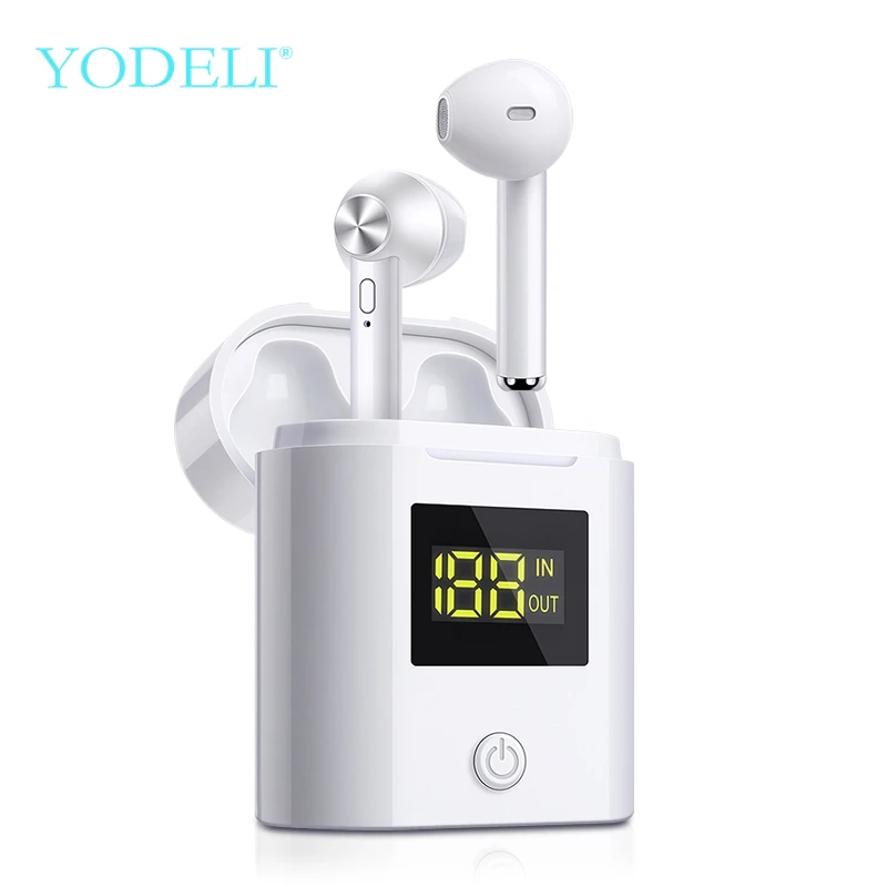 Yodeli D019 светодиодный Bluetooth наушники 5 0 TWS настоящие беспроводные HiFi с микрофоном
