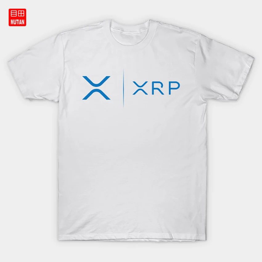 Новый логотип рядом синяя футболка XRP RIPPLE Xrp Ripple блокировочный криптовалюта новый