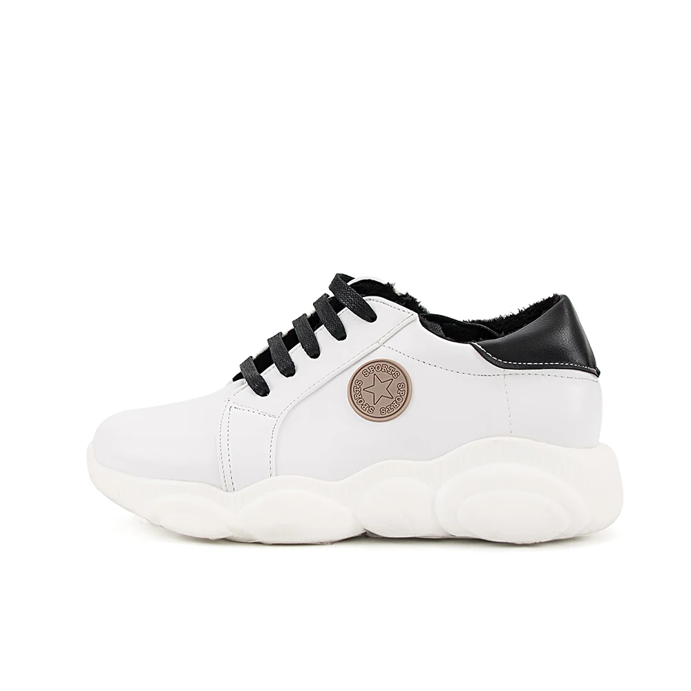 

Plus Size 34-46 2020 Winter New Fashion Women Shoes Casual High Platform PU Leather Lace Up Simple Women Casual Shoes Sneakers