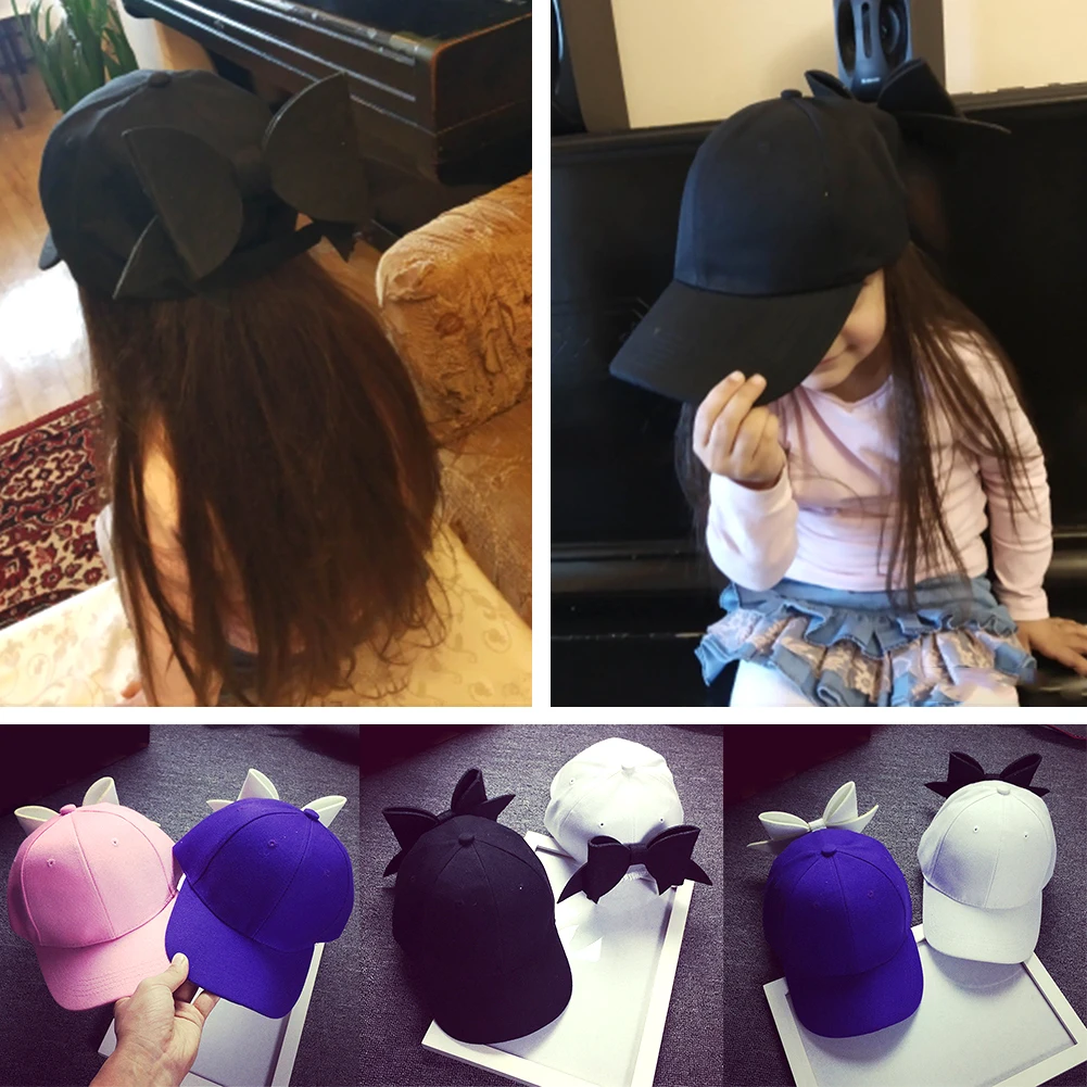 

Baseball Cap Fashion Oversized Bow Baseball Cap Adjustable Hip-Hop Solid Color Personality Hat Oversized Bow Baseball Cap