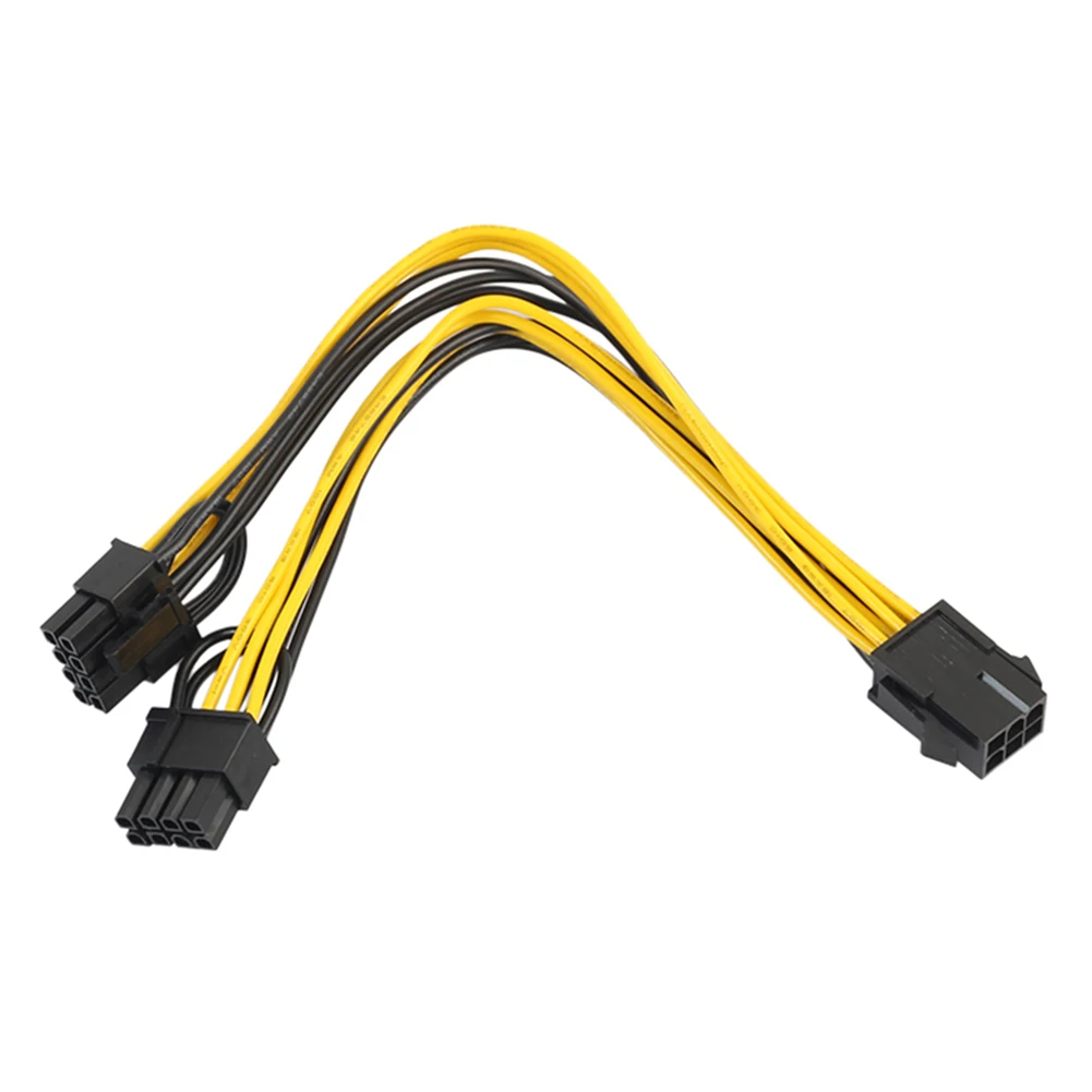

20cm PCI-E 6 Pin to Dual 8 (6+2) Pin Power Splitter Cable VGA Graphics Card PCI Express Adapter