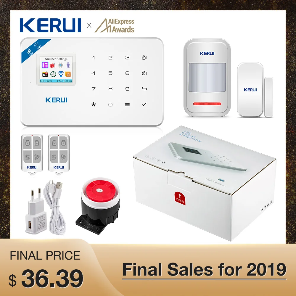 Kerui W18 беспроводная Wifi домашняя сигнализация GSM IOS Android приложение управление ЖК GSM SMS Охранная сигнализация для дома охранная сигнализация