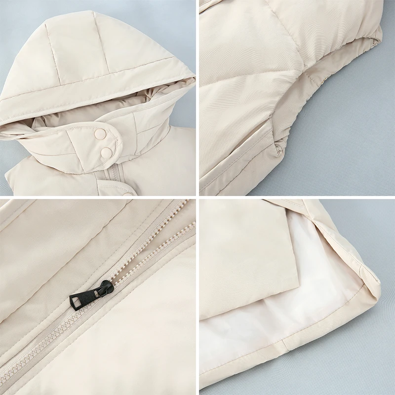 

Women's Long Vest Solid Hooded Zipper Pockets Plus Size Ladies Sleeveless Jackets Autumn Winter Casual Waistcoat for Female