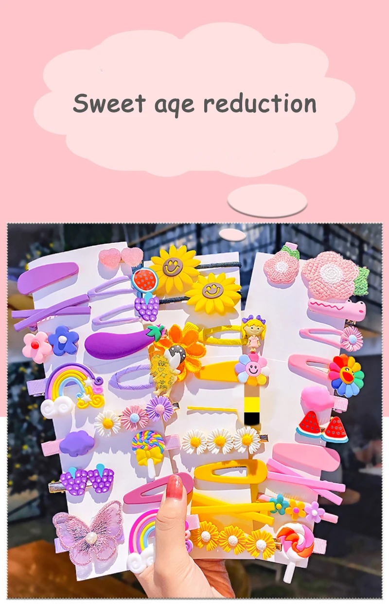 8 шт дети милые Цвет заколки для волос украшение головы и падение-образный зажим