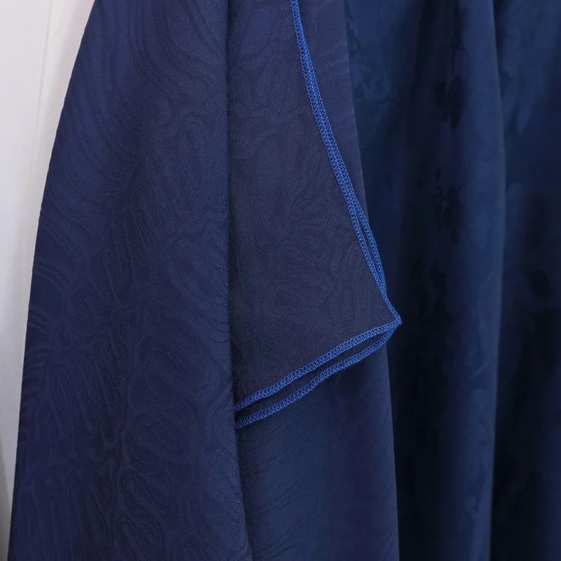 Женский Шелковый тренчкот VOA темно синий Повседневный Кардиган с длинным рукавом