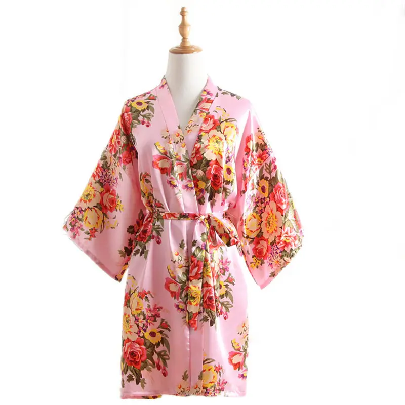 

2021 Kimono Robe Bathrobe Women Traditional Style Floral Robe Yukata Costumes Pajamas Belt Japanese Sexy Lingerie Dressing Gowns
