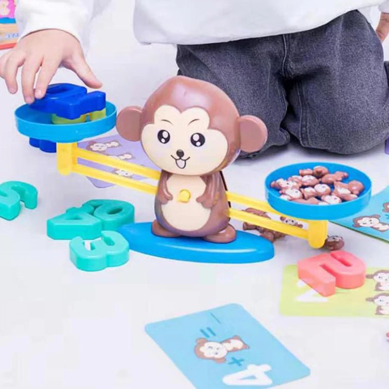 Настольные игрушки весы балансирующая игра обезьяна Math Match Дети раннего