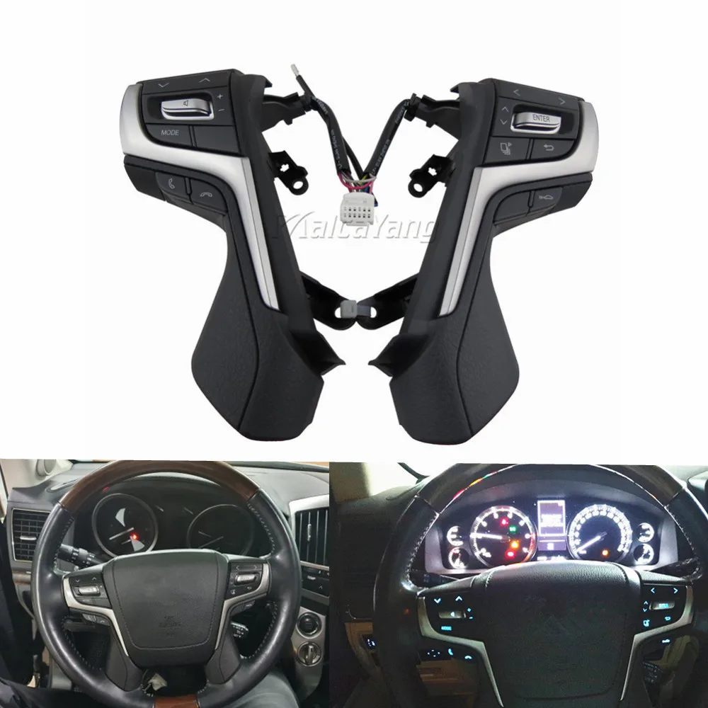 Черные кнопки управления на руль с кнопками для автостайлинга Toyota Land Cruiser Prado |
