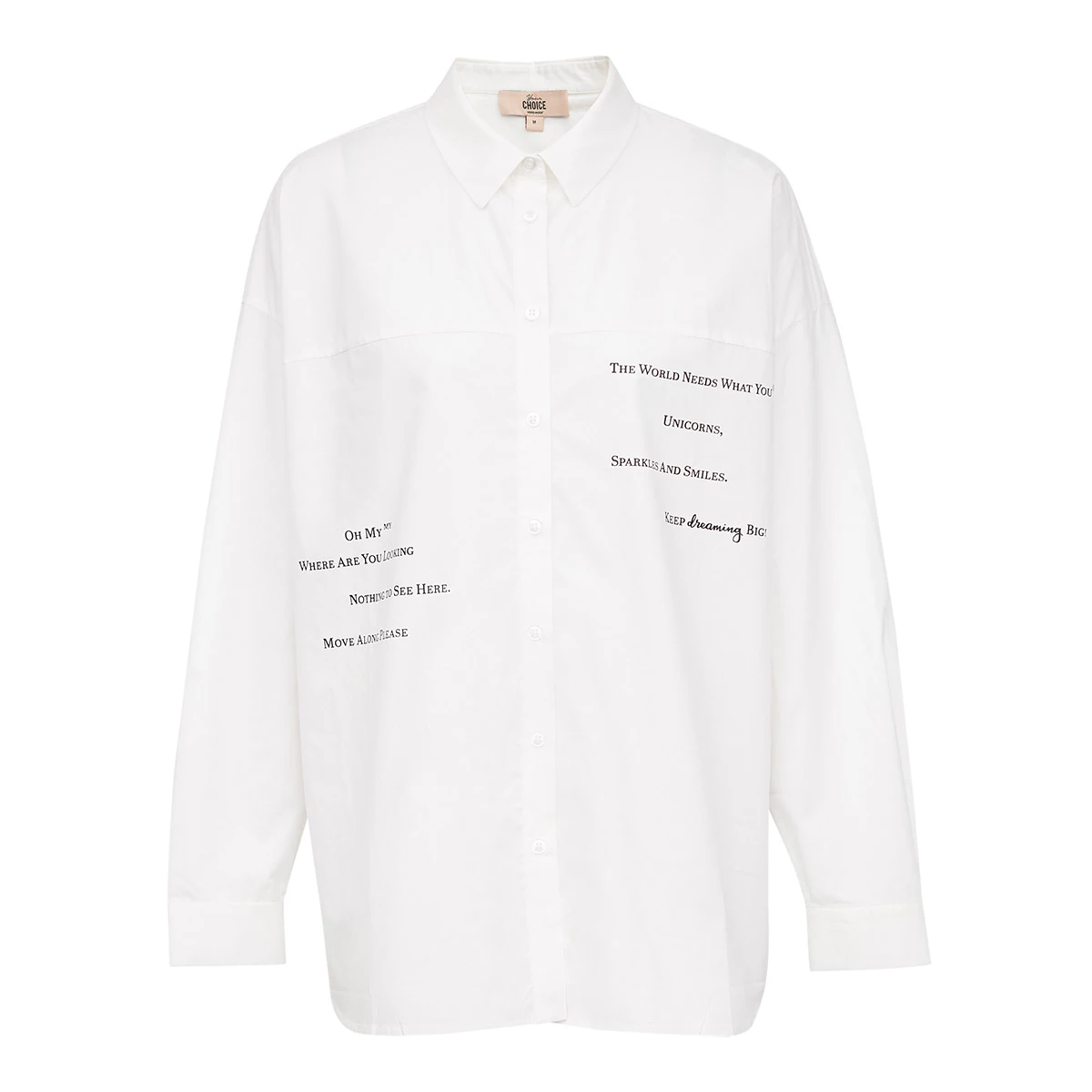 Vero Moda/зимняя женская рубашка на осень и зиму 100% хлопок прямая с буквенным принтом