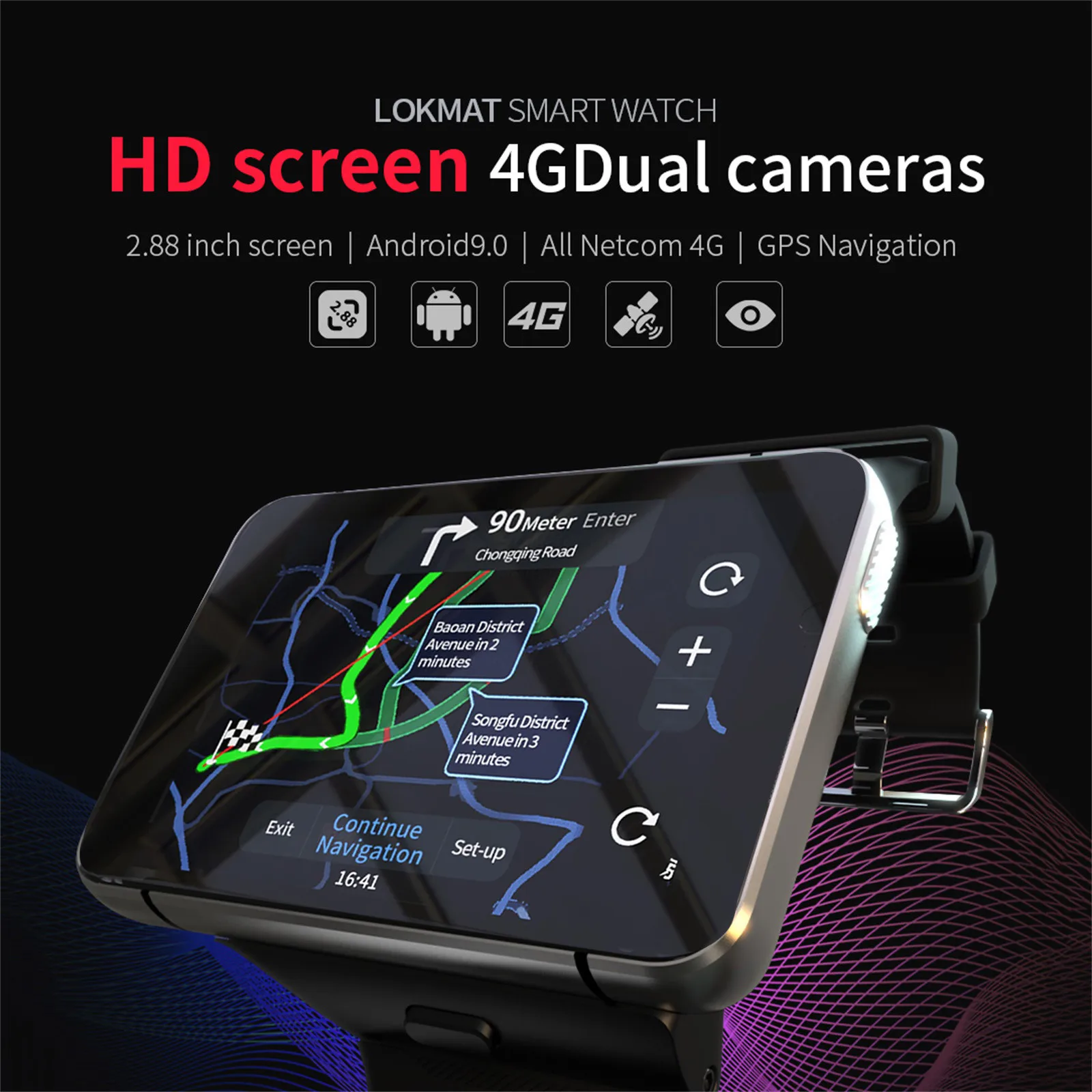

4G Smart Watch Men Dual Camera 2.4" Android 7.1 3GB 32GB Phone Watch Bluetooth Smartwatch 2020 GPS Men's Wristwatch