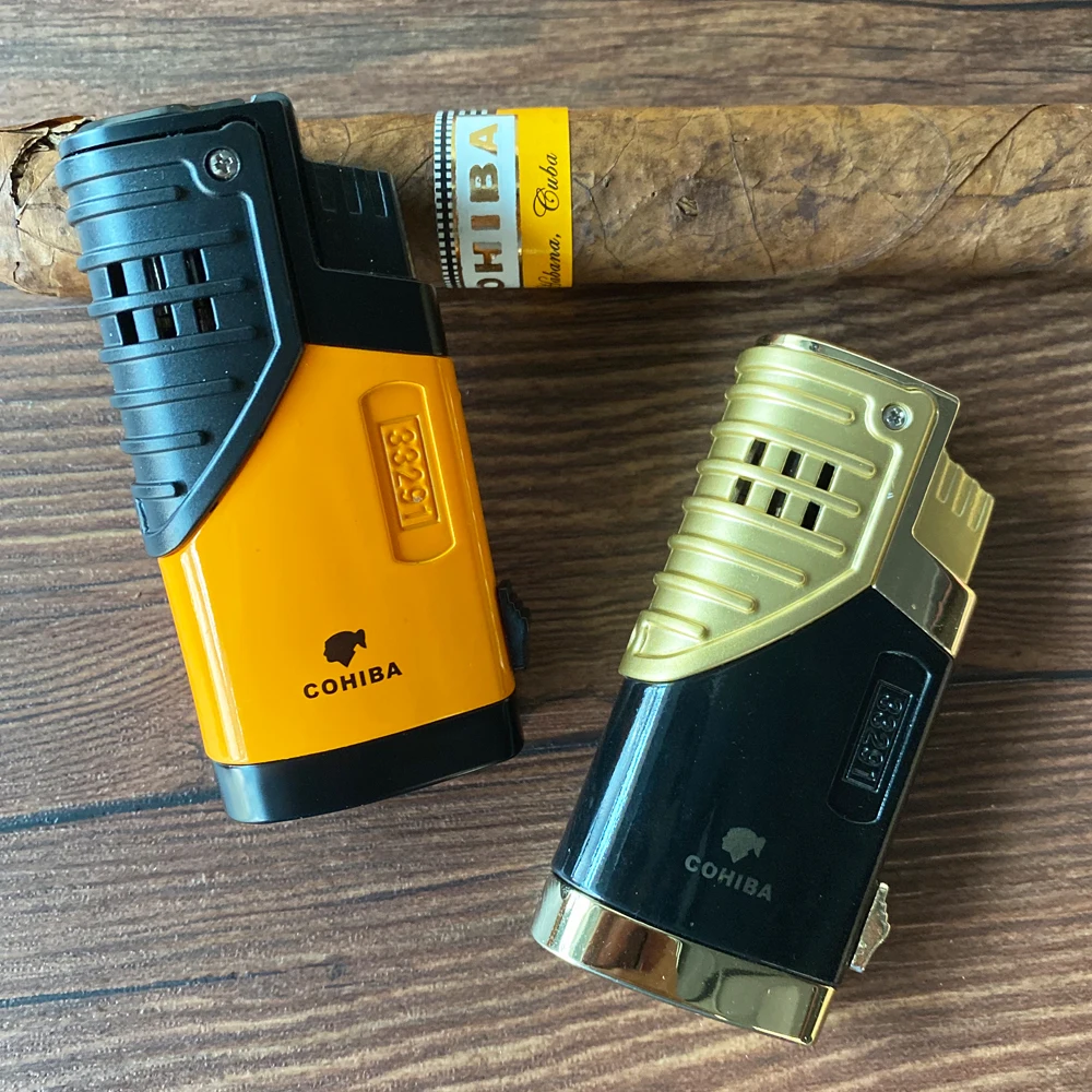 Сигаретная табачная зажигалка 3 фонарь ела струйное пламя многоразовые